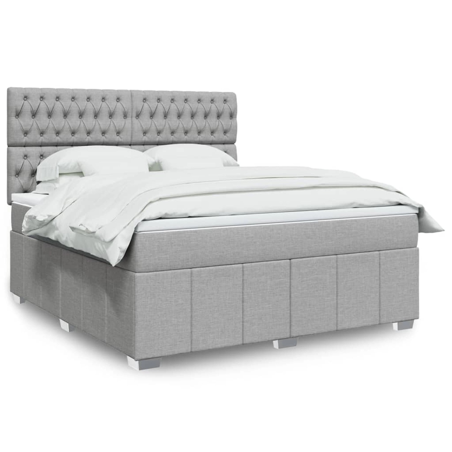vidaXL Boxspringbett mit Matratze Hellgrau 180x200 cm Stoff 3294054 günstig online kaufen