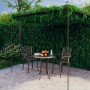 Freistehende, antik-braune Eisenpergola RITTO 4x3m mit Rankhilfe als Gartendeko.