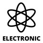 Symbol für elektronische Geräte, stilisiertes Atom.