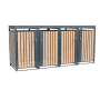 Westmann Mülltonnenbox Planta für 4 Tonnen, anthrazit mit Holzoptik, abschließbar.