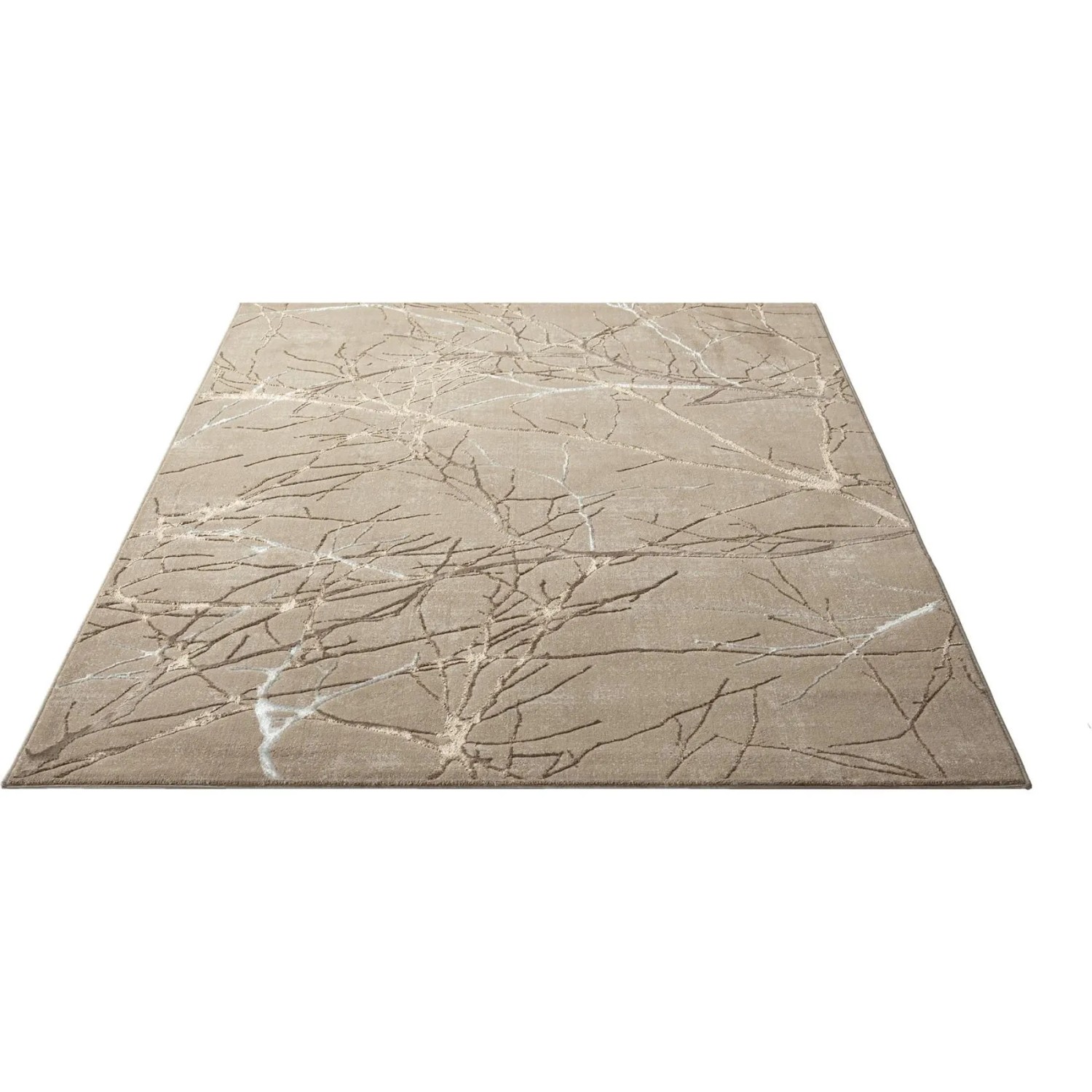 Floornovo Kurzflor Teppich Nr. 133 Beige Blattmuster 170 x 120 cm günstig online kaufen