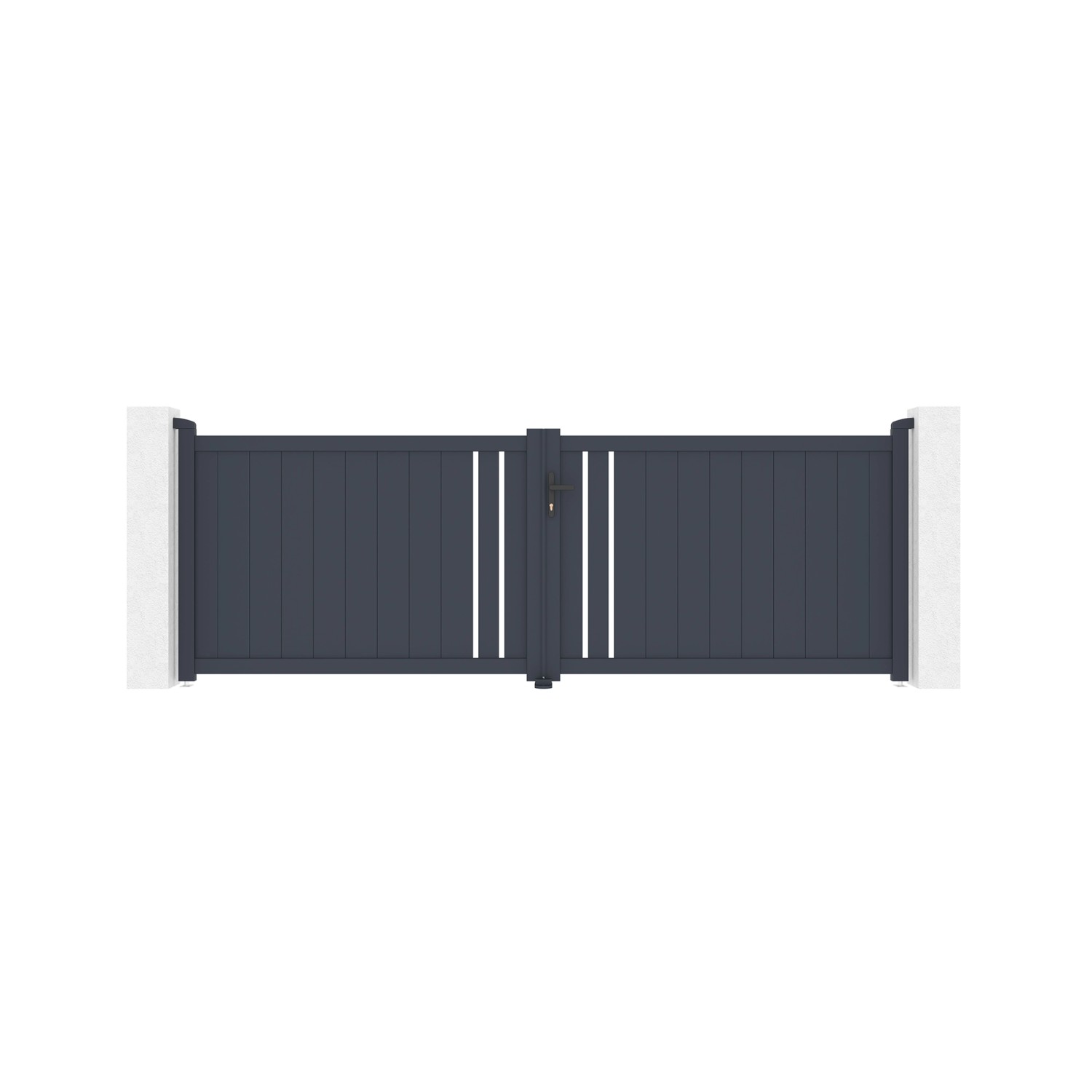Casanoov Doppelflügeltor Aus Aluminium 3 5M Giona H 120Cm Grau günstig online kaufen
