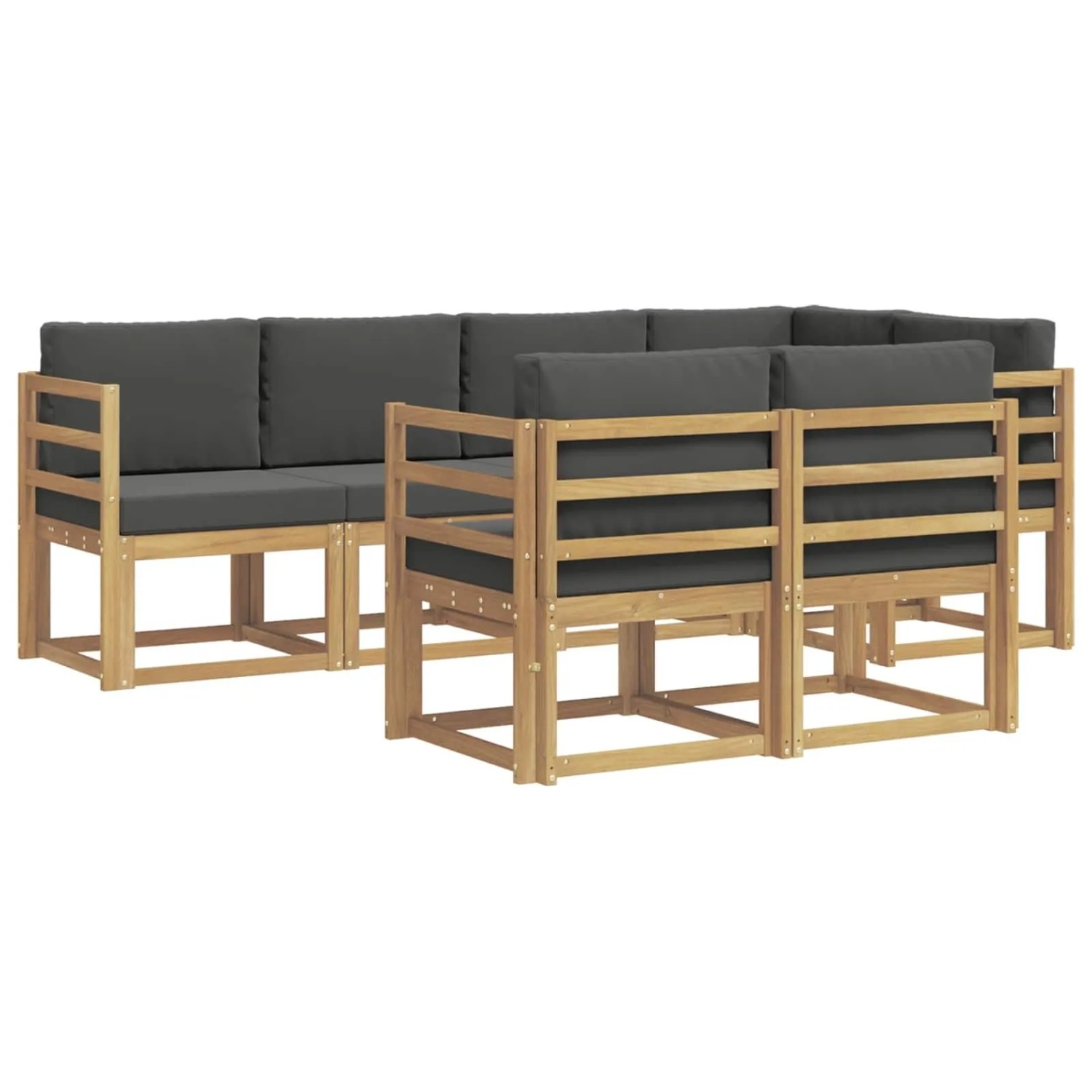 vidaXL Outdoor-Sofagarnitur 7-Tlg Weiß und Anthrazit Polyester 3387756