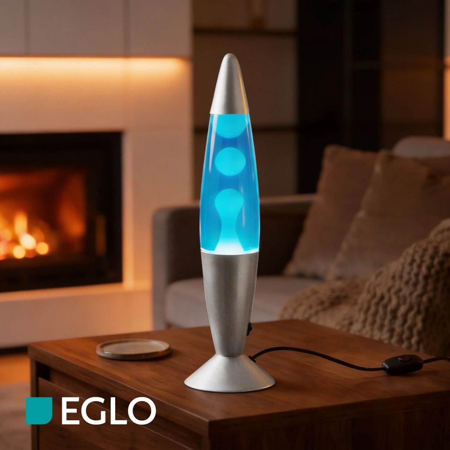 Eglo LED-Lavatischleuchte Silber/Blau/Weiß, Höhe 42cm_3