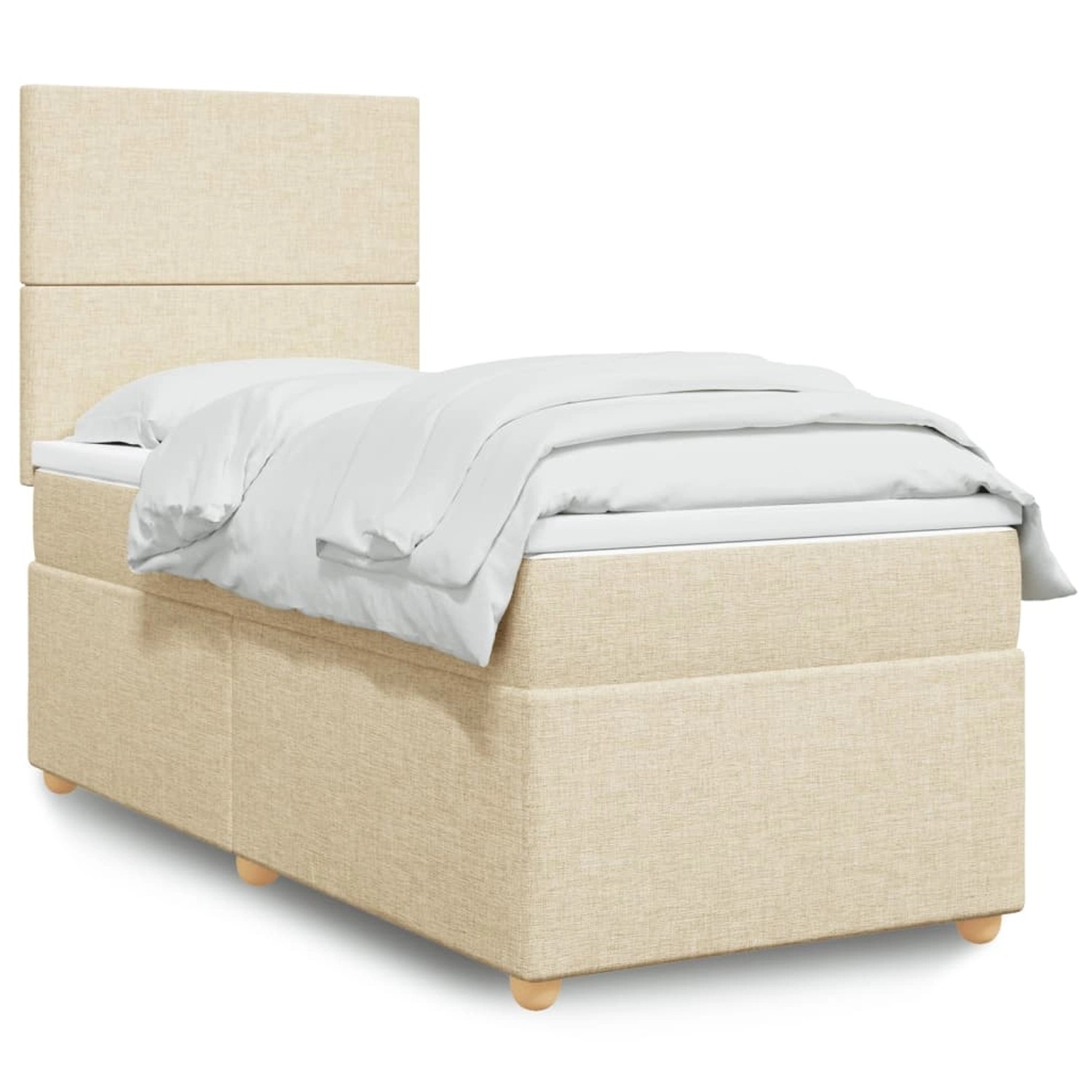 vidaXL Boxspringbett mit Matratze Creme 90x190 cm Stoff 3293433 günstig online kaufen