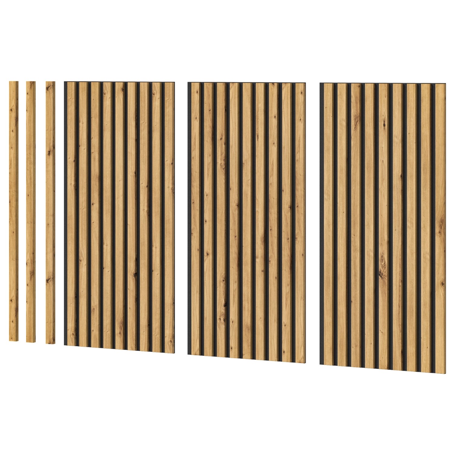 Inn.Furn Akustikpaneel Set 3-teilig Eiche Artisan 40 x 80 cm Easy