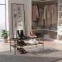 Relaxdays Schuhregal Metall Schwarz Stapelbar Stecksystem 2 Ebenen 38 cm x 92 cm x 30 cm_2