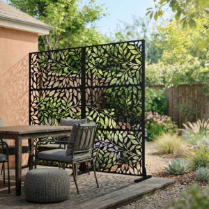 ML-Design Metall-Sichtschutz Firenze 90x180 cm Schwarz aus Stahl
