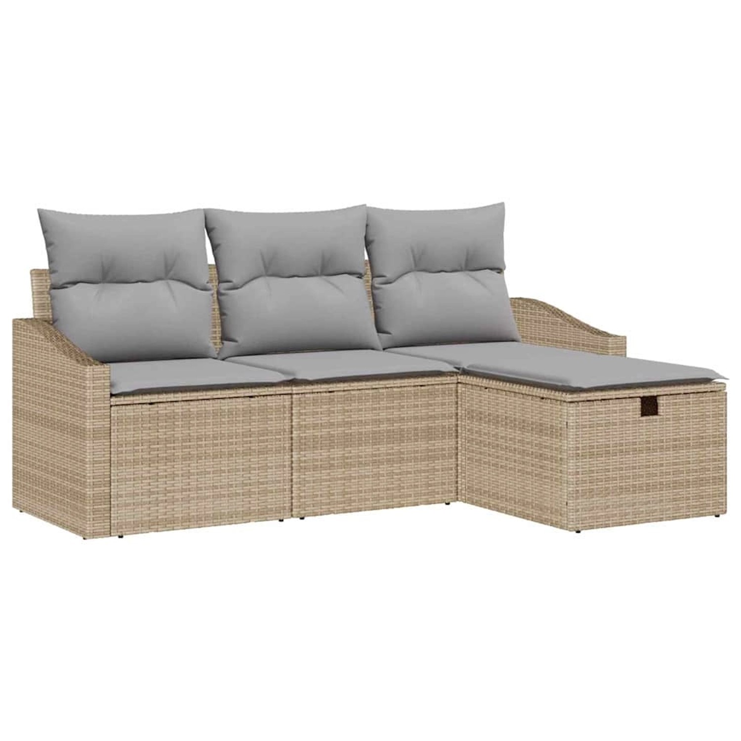 vidaXL Garten-Sofa-Set mit Kissen 4-Tlg Beige Poly Rattan 3359249 günstig online kaufen