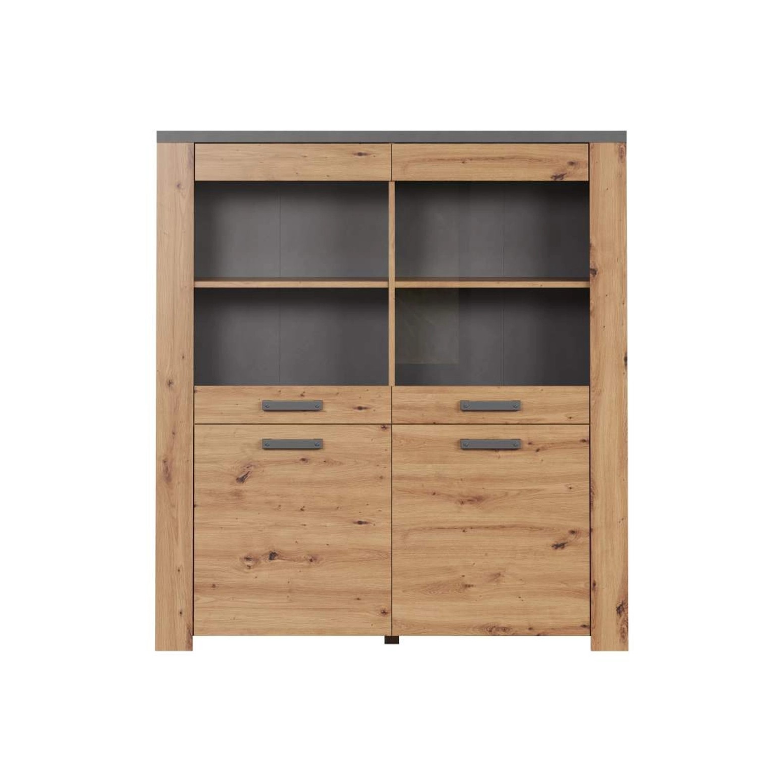 ebuy24 Follow Vitrinenschrank Eiche Dekor günstig online kaufen