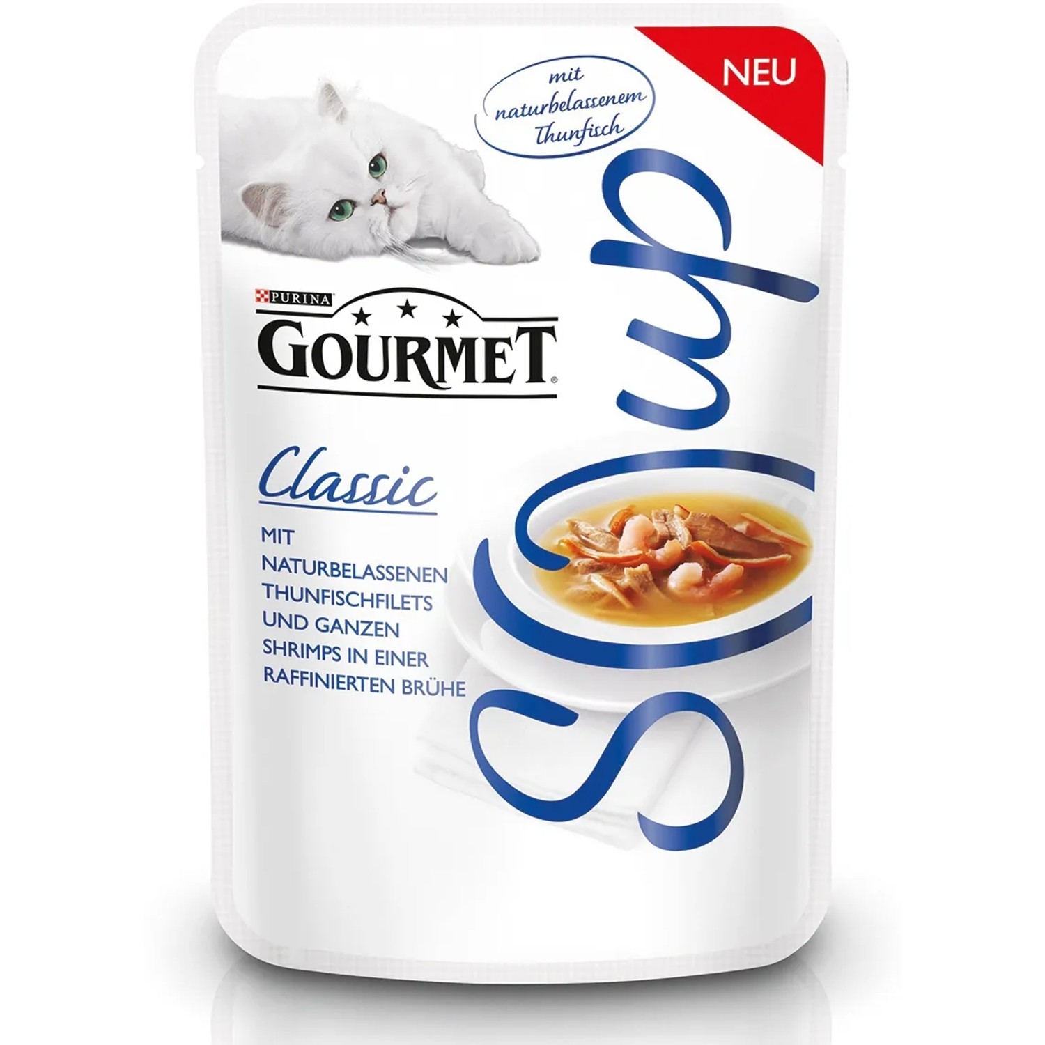 Gourmet Katzen-Nassfutter Classic Soup mit Thunfisch und Shrimps 40 g