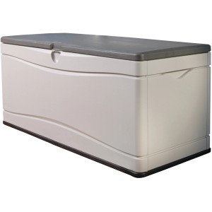 Lifetime XXL Kissenbox in Anthrazit/Grau: Universalbox mit viel Stauraum für Garten und Terrasse.