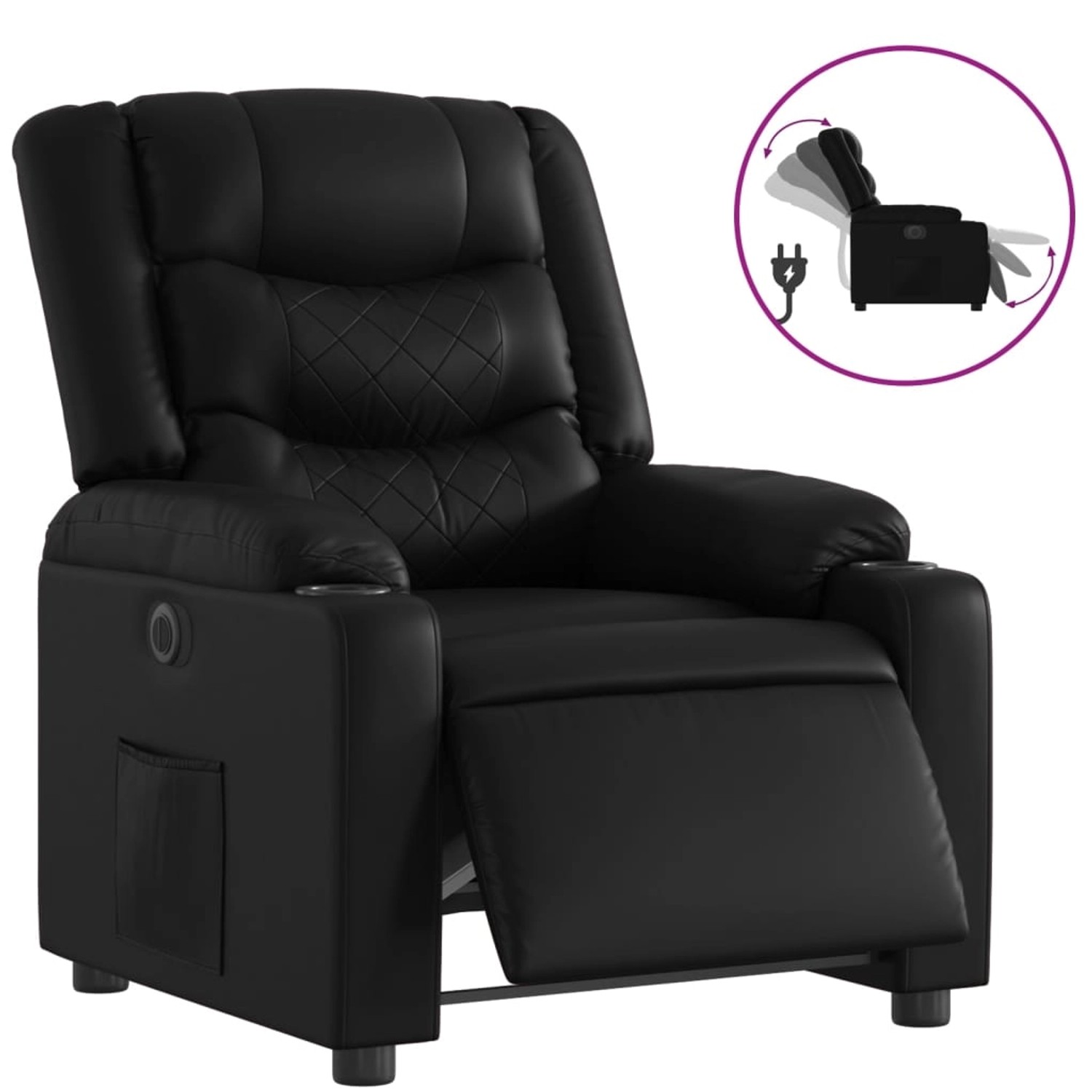 vidaXL Relaxsessel Elektrisch Schwarz Kunstleder 3206543 günstig online kaufen