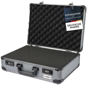 HMF 14402-02 Alu Fotokoffer Koffer Rasterschaumstoff 46 x 33 x 15 cm
