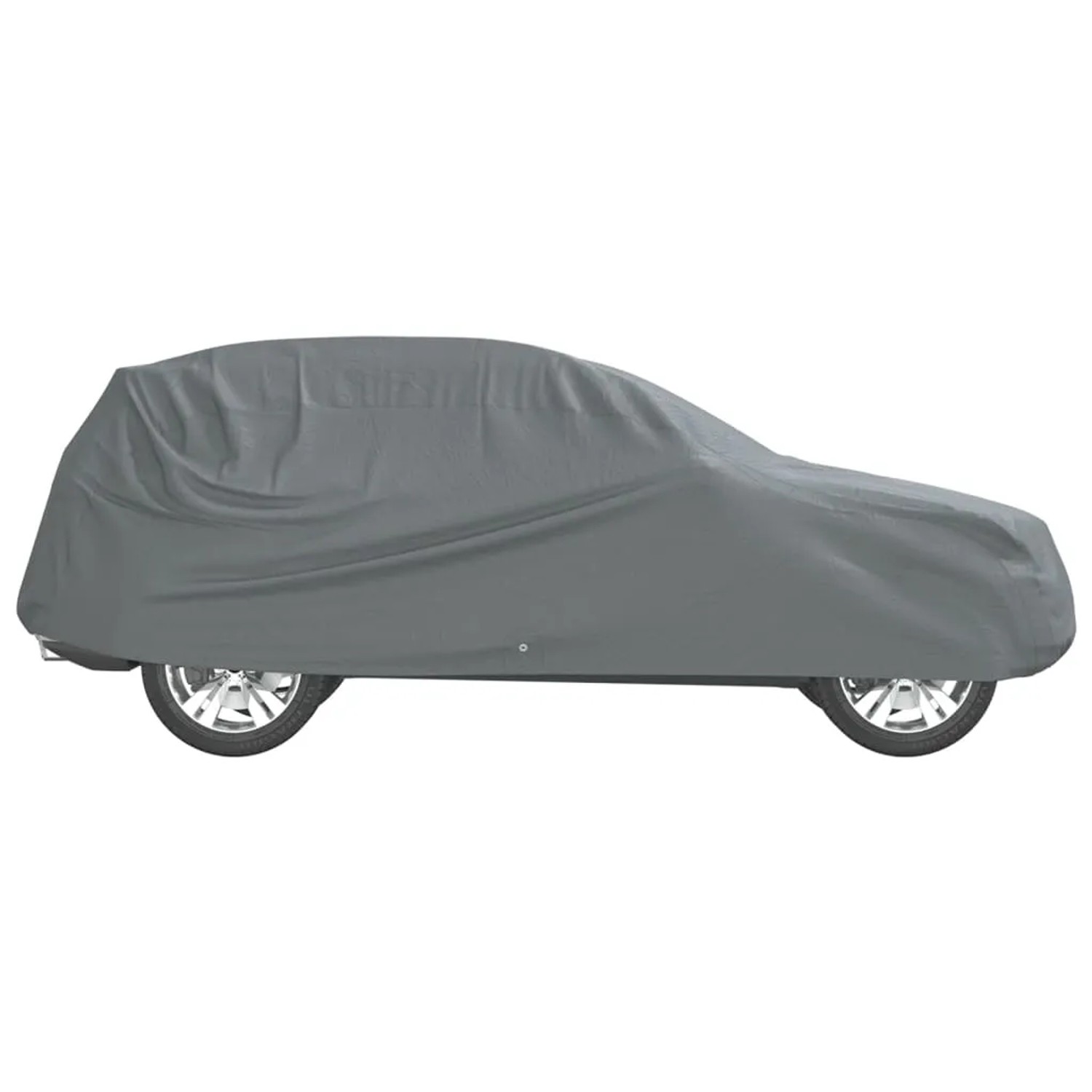 Graue Autoabdeckung für SUV, Größe M, aus Vliesstoff. Schutz vor Witterung und Schmutz.