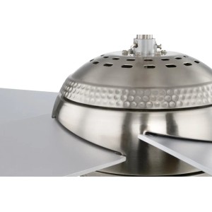 Detailaufnahme: Silberner Westinghouse Deckenventilator Bendan mit LED-Beleuchtung.