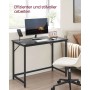 Vasagle Computertisch im Industrie-Design, 100x50 cm, schwarz, mit Stahlrahmen. Ideal für Homeoffice.