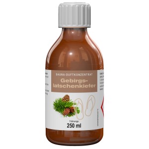 Eilo Sauna Duftkonzentrat Gebirgslatschenkiefer, 250 ml Flasche.