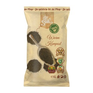 Dr.Soil Biohumus 1L Beutel: Wurmkompost mit Schaufel für Hydrokultur & Bodenverbesserung.