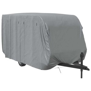 Graue vidaXL Schutzhülle für Wohnwagen, 460x250x220 cm, aus Vliesstoff.