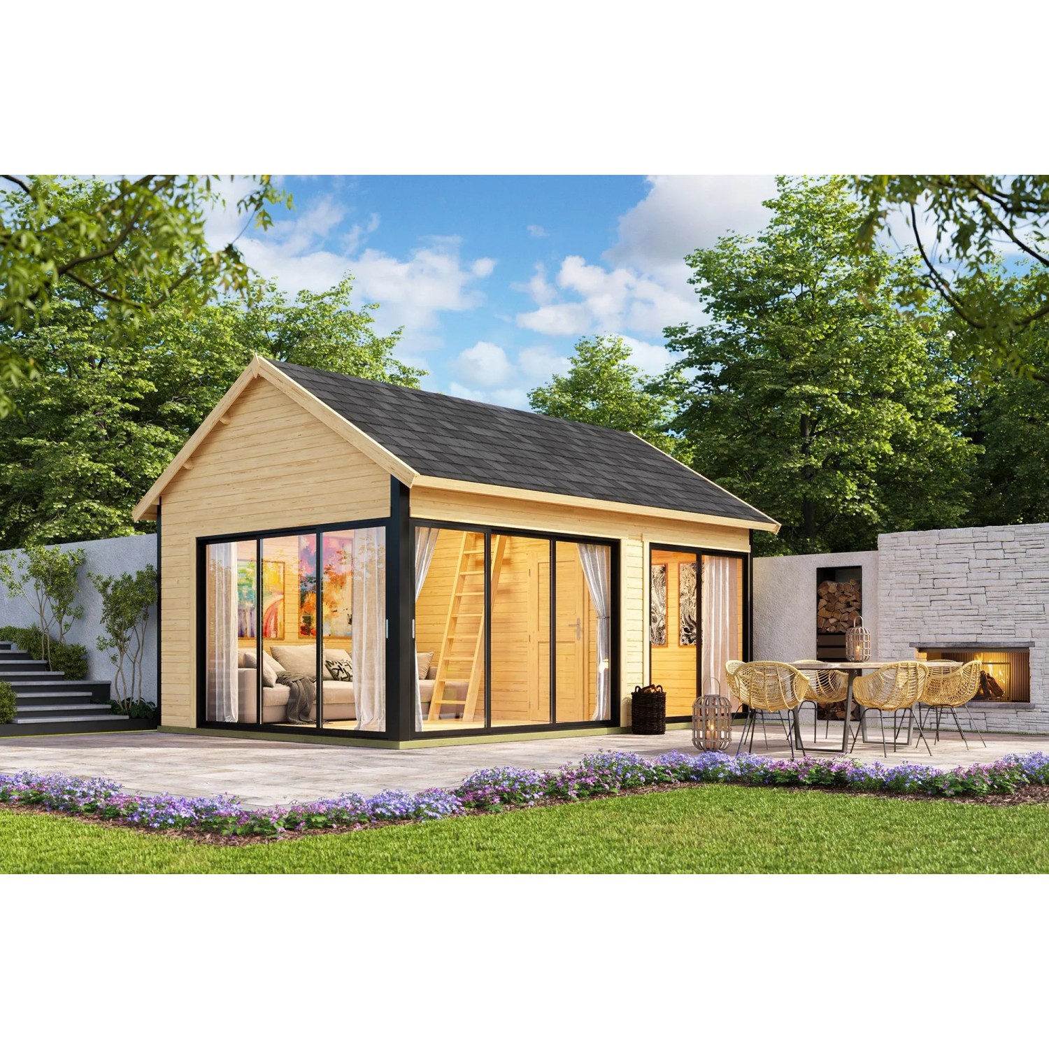 Lasita Gartenhaus Murano 3 Natur/Unbehandelt 578 cm x 390 cm