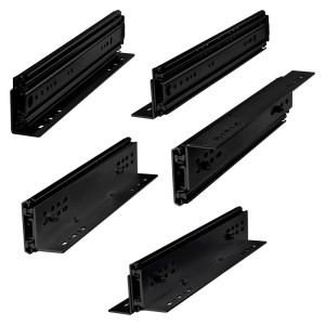 SOTECH Montagewinkel 22 Zoll, schwarz galvanisiert, für Schwerlastauszüge.