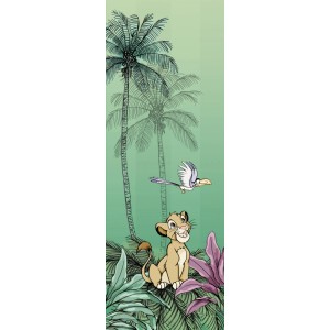 Komar Vlies Fototapete Jungle Simba, 100x280cm, mit Dschungelmotiv, Simba und Tukan.
