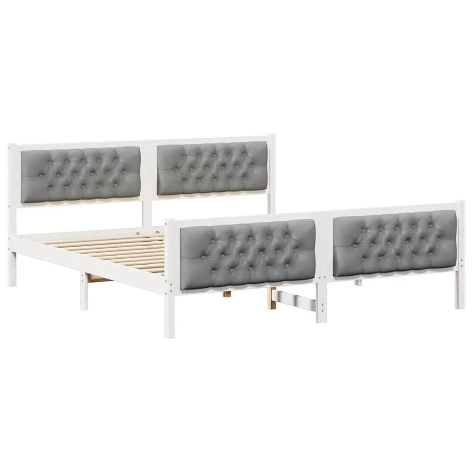 vidaXL Bettrahmen Hellgrau 180 x 200 cm Massives Kiefernholz 3394277