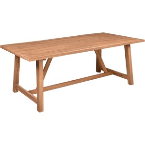 Rechteckiger, hellbrauner Gartentisch OAKLAND (100x200 cm) von Garden Pleasure aus Holz.