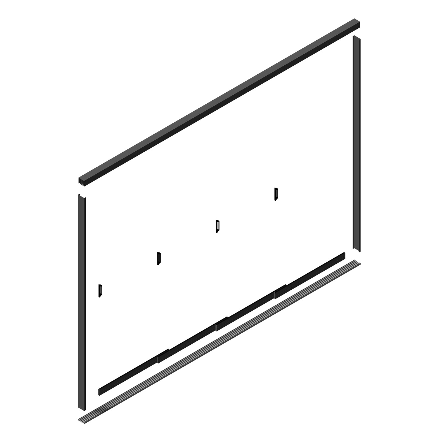 DreamGarden Glasschiebewand 3,9 x 2,05 Meter 4-türig Glas Klar Anthrazit günstig online kaufen