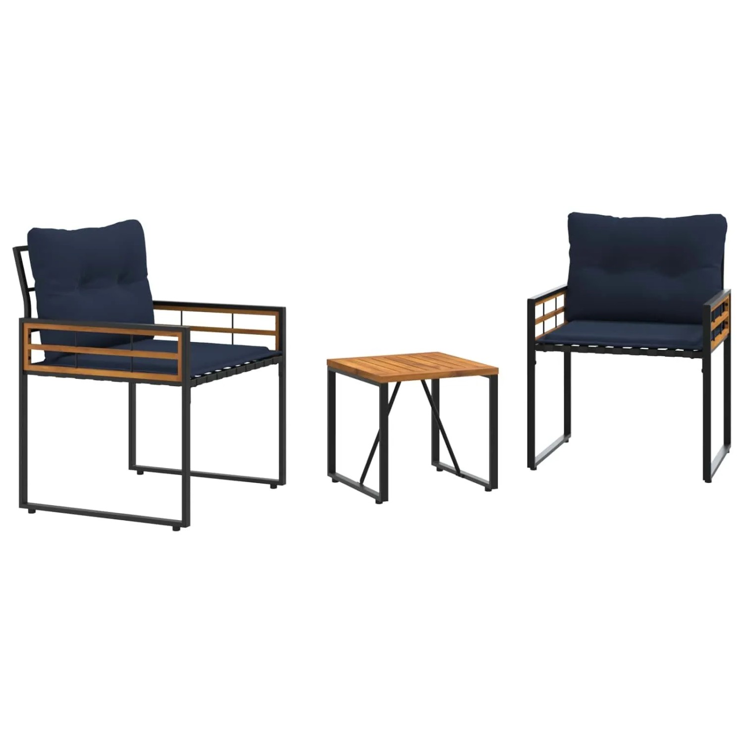 vidaXL Gartenmöbel Set mit Kissen 3-Tlg Marineblau 42026934
