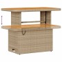 Beiges vidaXL Garten-Bar-Set aus Polyrattan mit Tisch und zwei Ebenen.