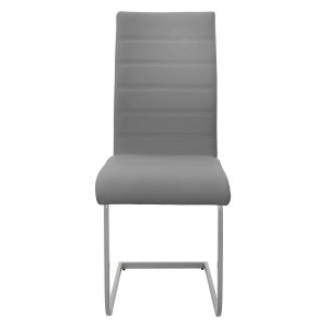 ML-Design Esszimmerstuhl, 6er Set, grau, Freischwinger mit Kunstlederbezug.