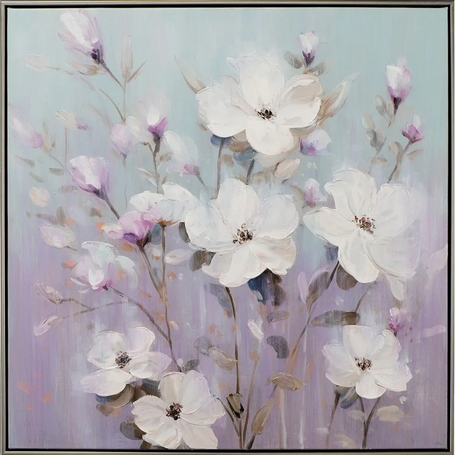 Art Universe Leinwandbild Pastellblumen 72 x 72 cm