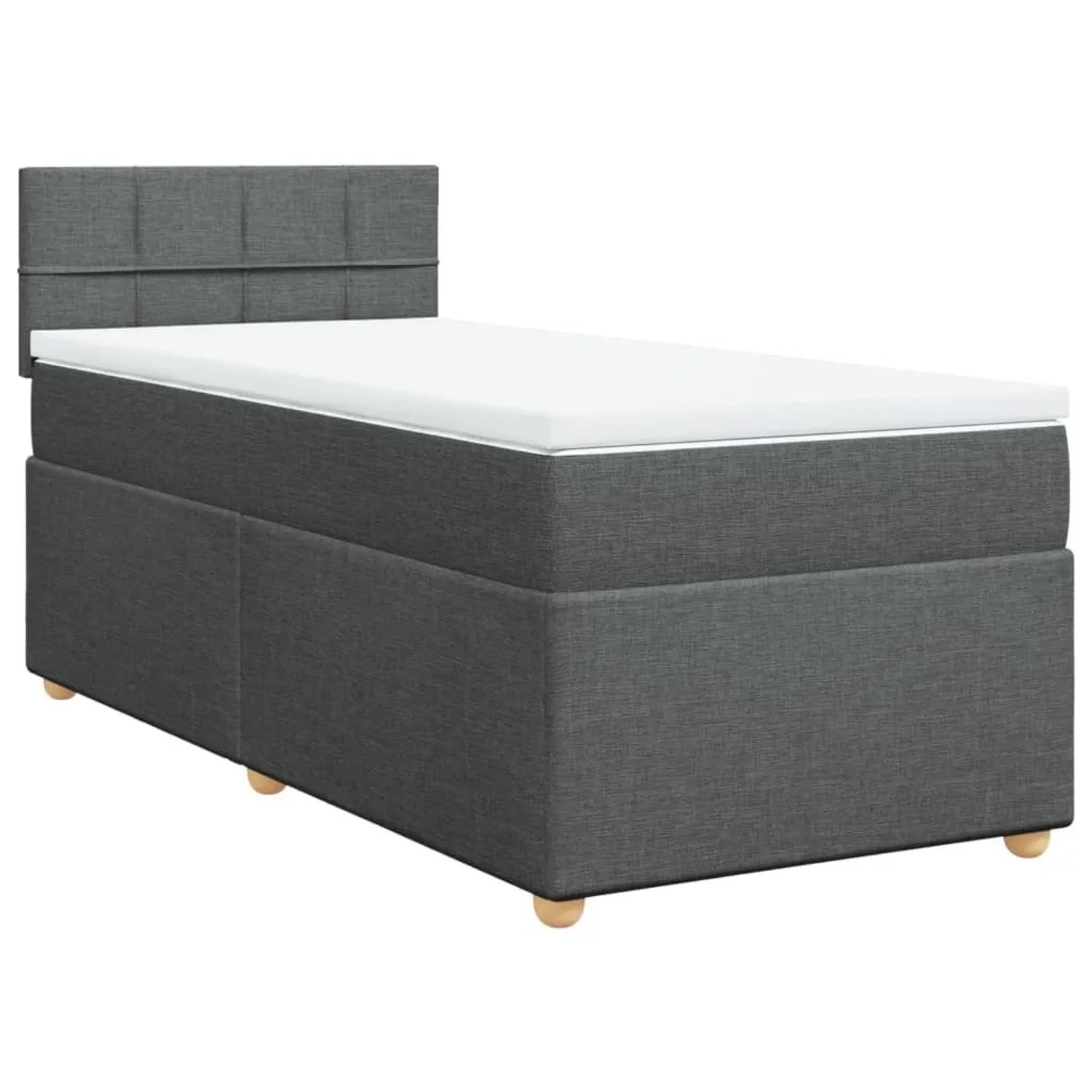 vidaXL Boxspringbett mit Matratze Dunkelgrau 80x200 cm Stoff 3288808