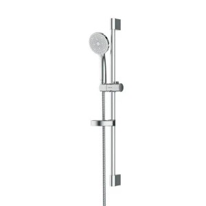 AM.PM Duschset Play: Glänzendes Brauseset in Chrom mit Handbrause, Duschstange und Brauseschlauch. 5 Strahlarten.