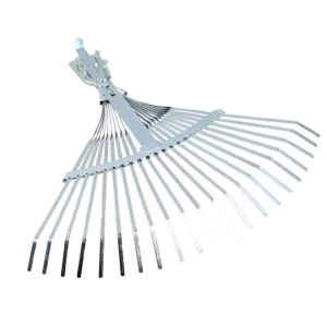 Galaflor Laubbesen aus Verzinktem Metall 21 Zinken Verstellbar 40 bis 50 cm