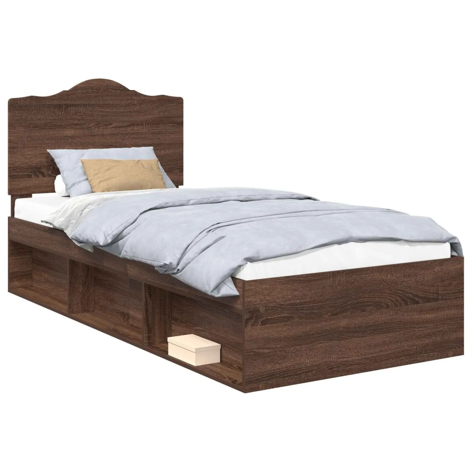 vidaXL Bettrahmen Braun Eichen-Optik 75 x 190 cm Massives Kiefernholz 3413377