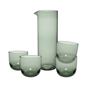 5-teiliges like. by Villeroy & Boch Trinkgläser-Set mit Karaffe in Salbeigrün. Hochwertiges Glasgeschirr.