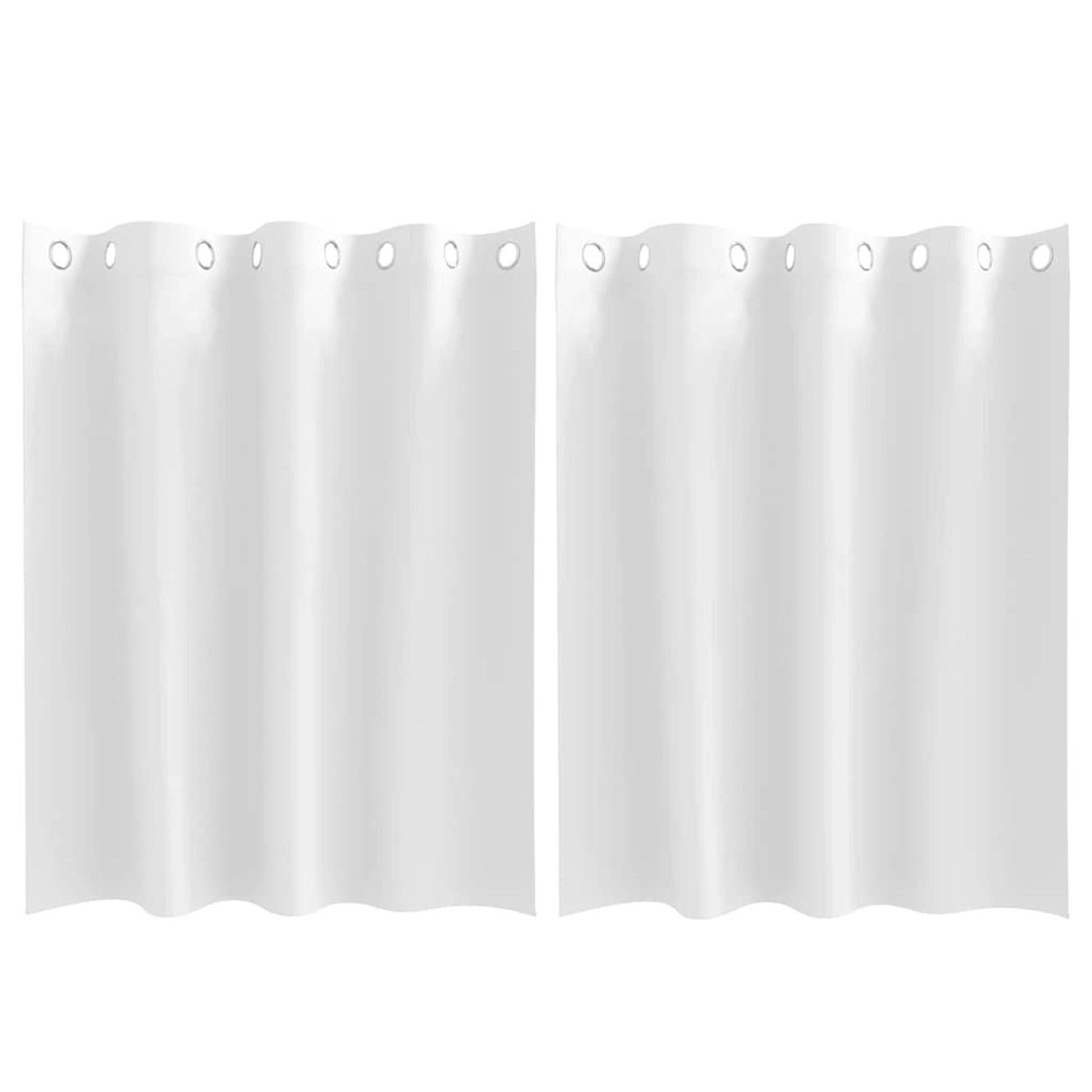 vidaXL Verdunkelungs-Vorhänge mit Ringen Reinweiß Polyester 4107383