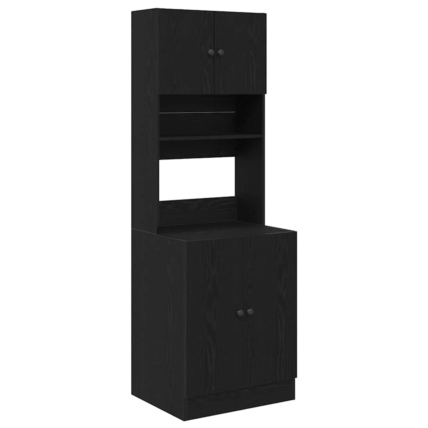 vidaXL Küchenschrank mit Regal Schwarz Eichen-Optik 60 x 50 x 180 cm 336555 günstig online kaufen