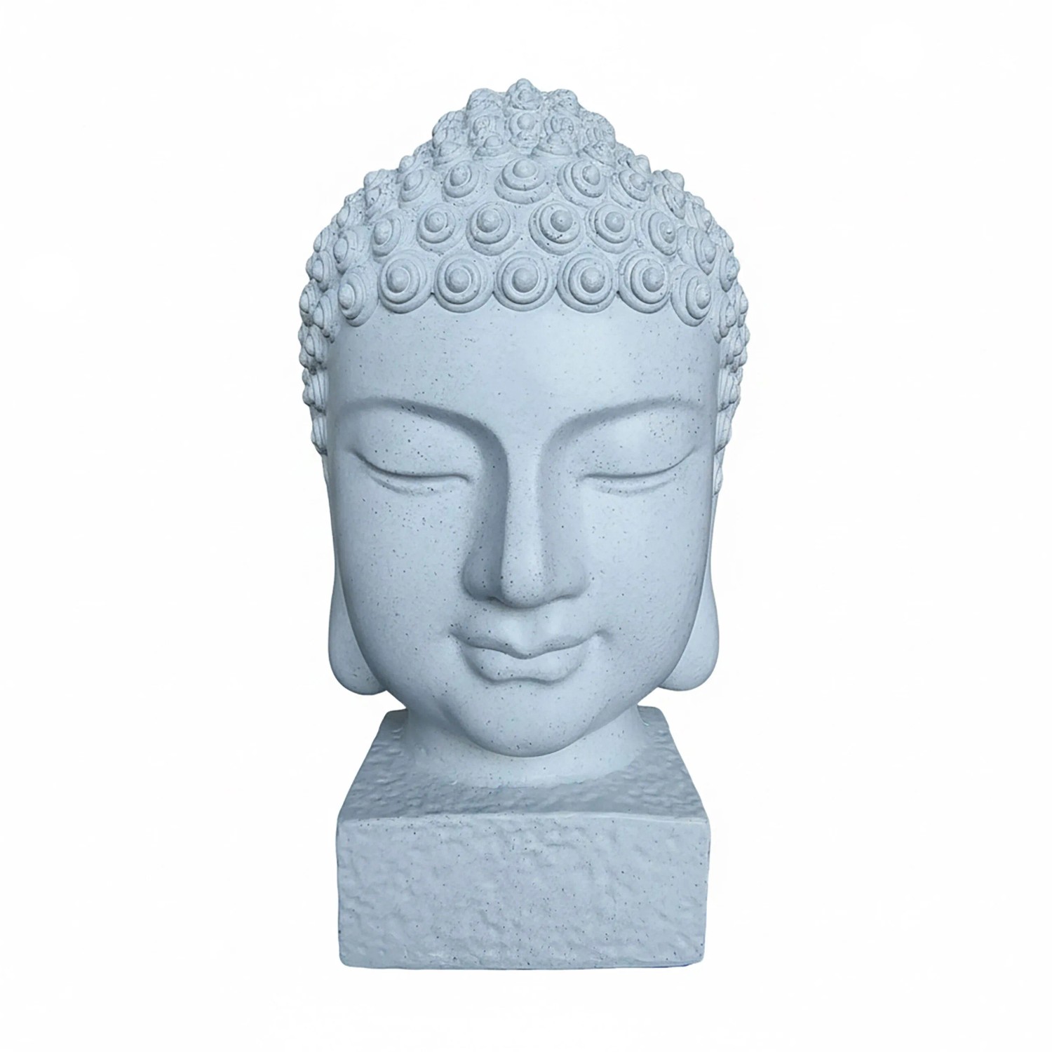 Relaxdays Buddha Kopf Polyresin Weiß Wetterfest Frostfest UV-beständig 70 cm x 45 cm x 45 cm 3,8 kg