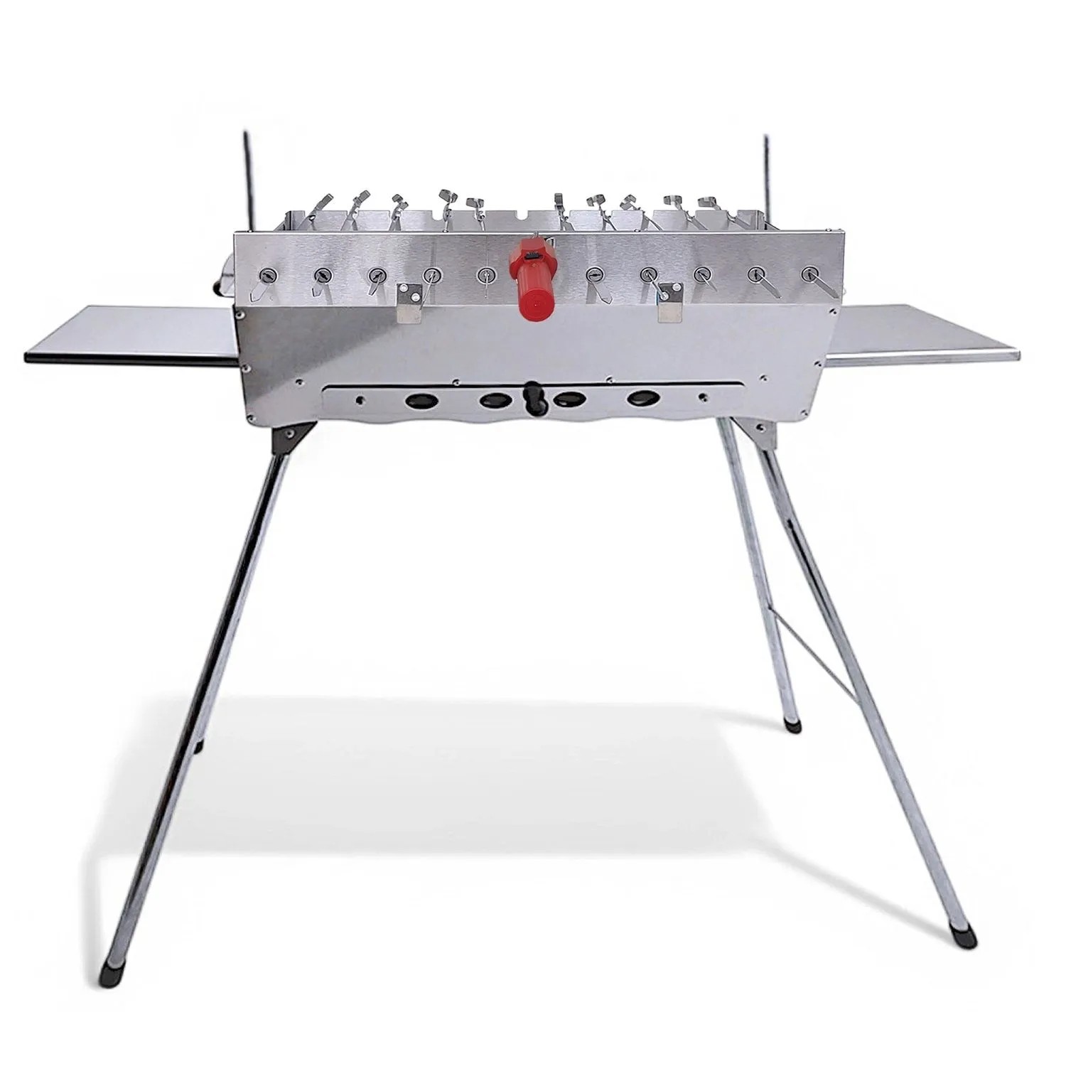 Grillpeter Mangal Edelstahl 2 mm Schaschlickgrill Set mit 11er Spießdreher günstig online kaufen