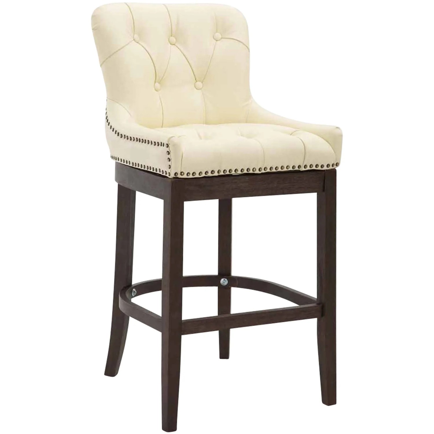CLP Barhocker Lakewood Echtleder Antik-Dunkel Creme