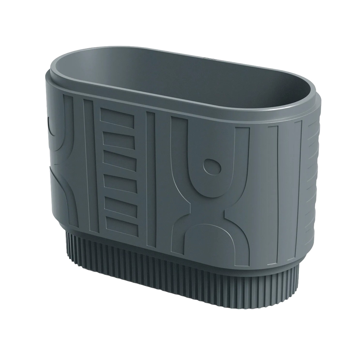 Prosperplast Blumentopf Folka Round Case 78 cm x 38 cm x 56 cm Betongrau