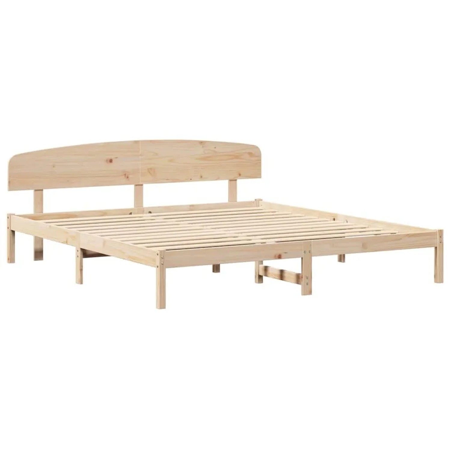 vidaXL Bettrahmen mit Kopfteil Natur 180 x 200 cm Massives Kiefernholz 872053