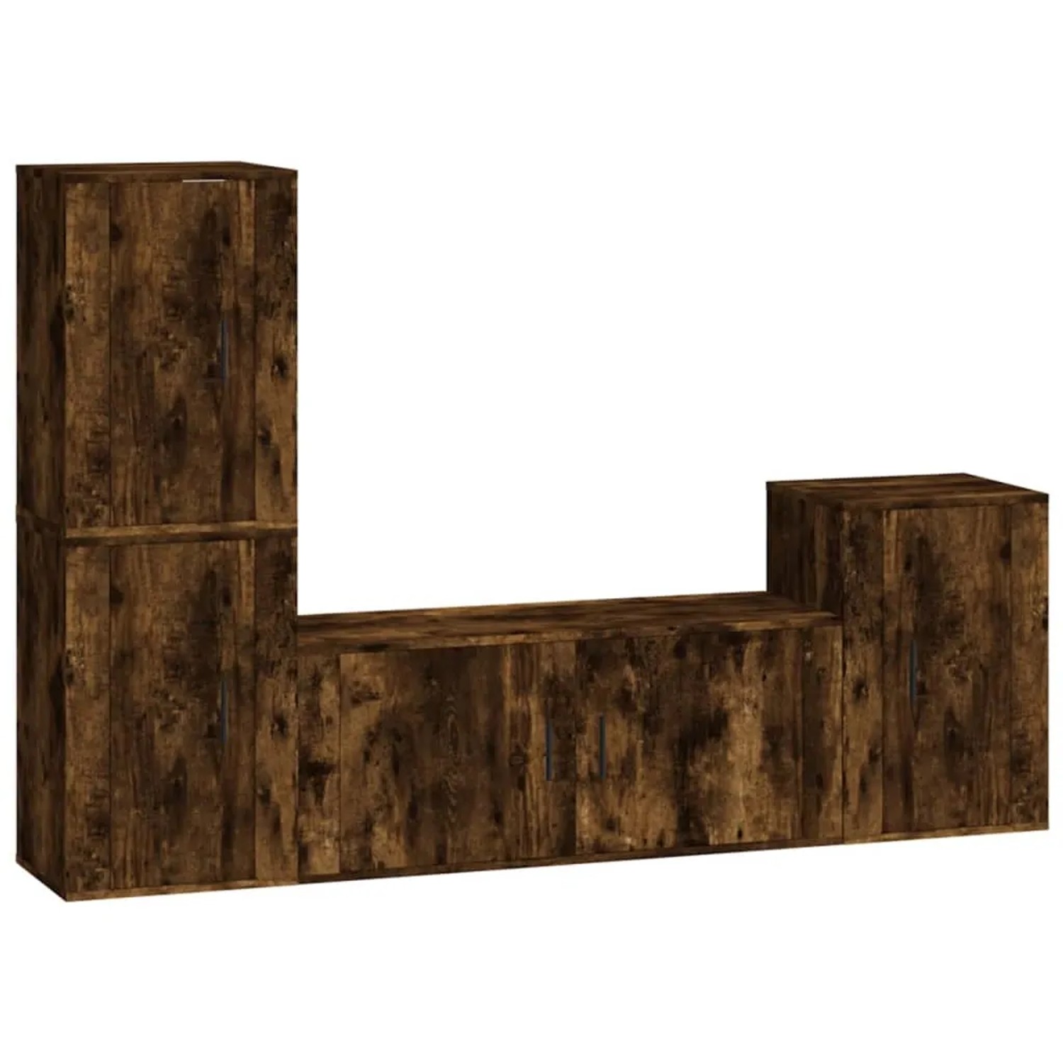 vidaXL 4-Tlg TV-Schrank-Set Räuchereiche Holzwerkstoff 3188603