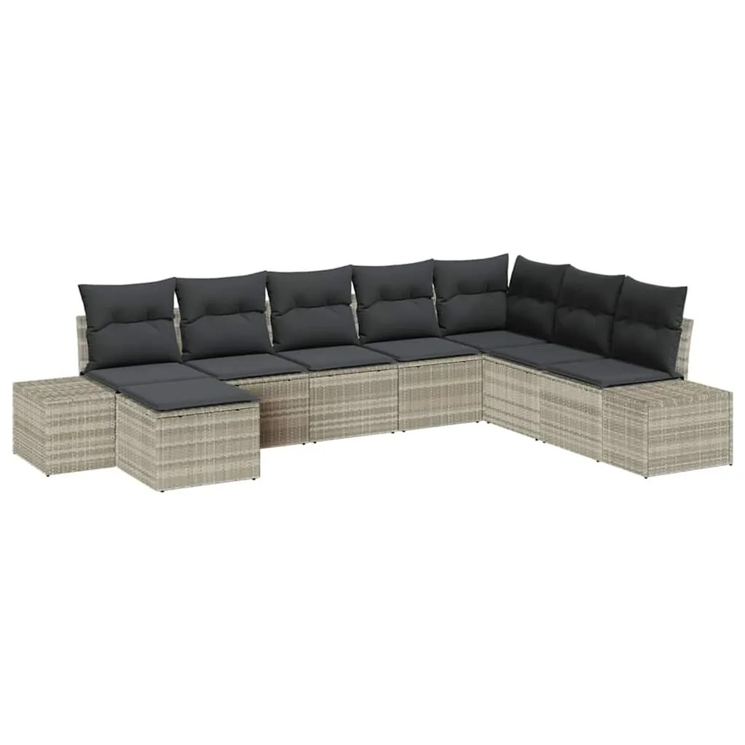 vidaXL Gartensofa-set mit Kissen 8-Tlg Poly-Rattan 3347182 günstig online kaufen