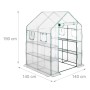 Relaxdays Foliengewächshaus Stahlrohr Polyester Transparent Grün Begehbar mit 4 Fenstern 190 cm x 140 cm x 140 cm 8,8 kg_4