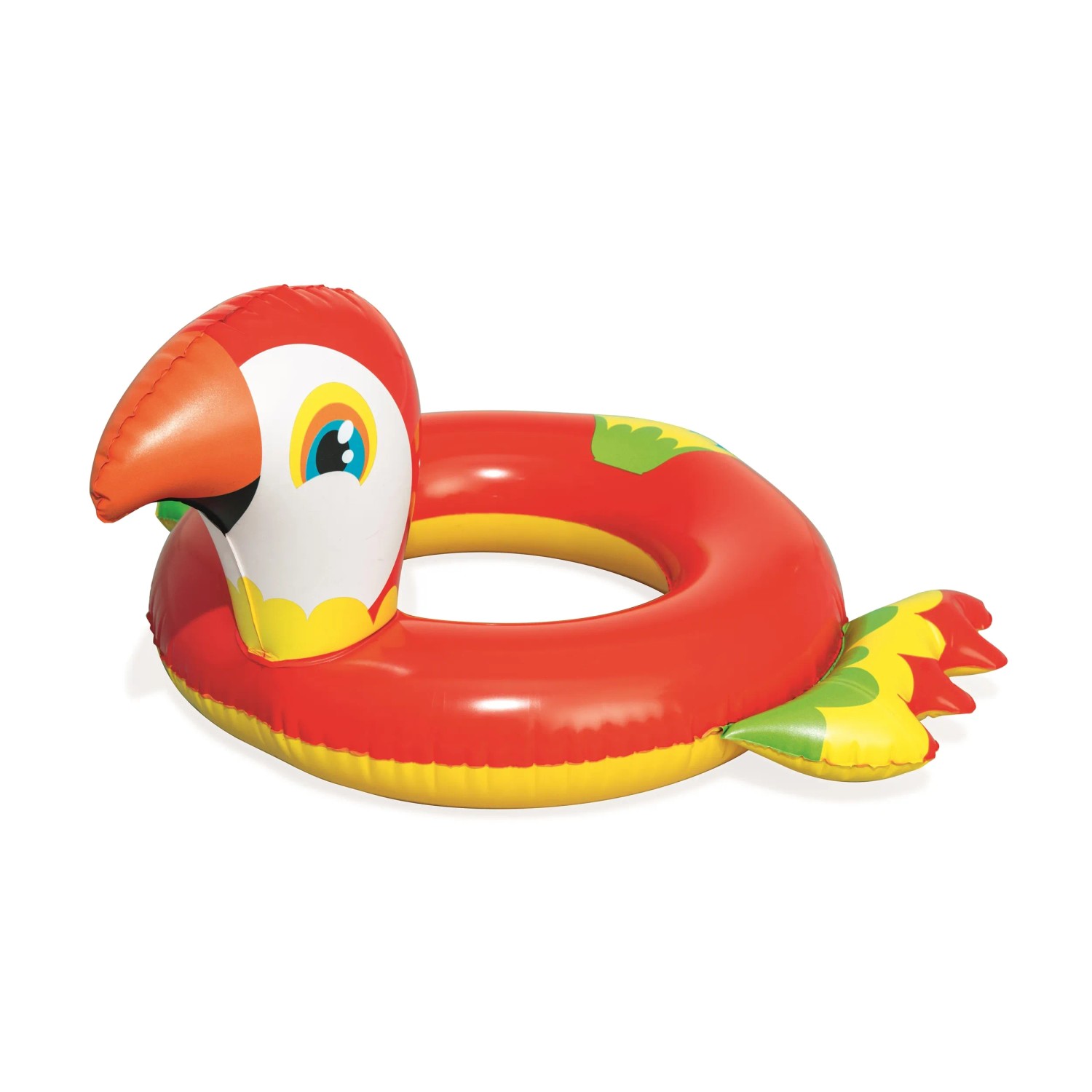 Bestway Schwimmring im Tierdesign, Papagei, rot/gelb, für Badespaß im Pool.
